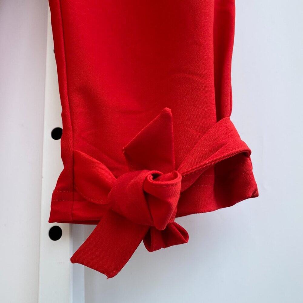 NWT GRACE KARIN Womens Casual High Waist Pencil Pants Bow-Knot Pockets Red sz M - Picture 6 of 8